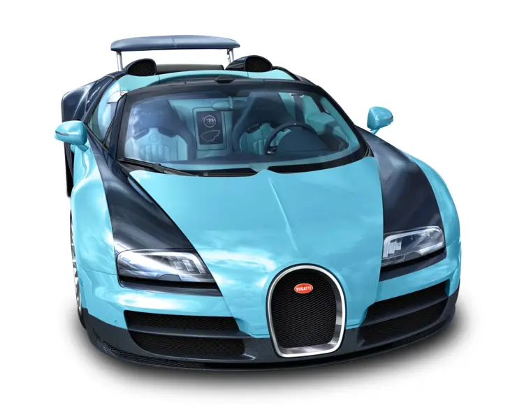 Blue Bugatti Sports Car