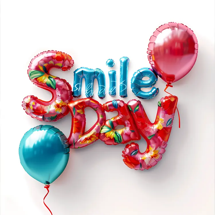 Colorful Balloon Letters for Smile Day