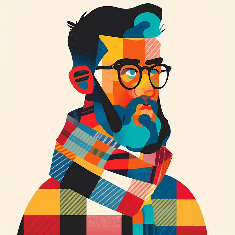 Man with Glasses Illustration