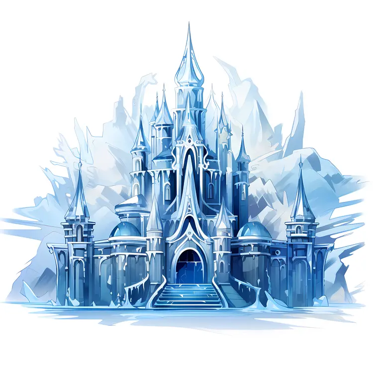 Frozen Ice Castle in Winter