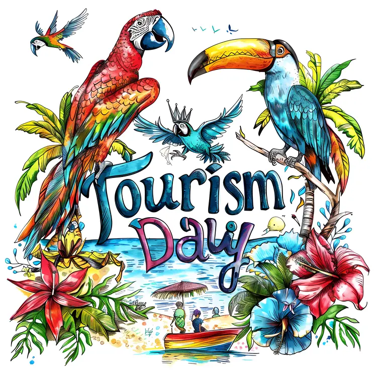 Colorful Tourism Day Celebration with Parrots