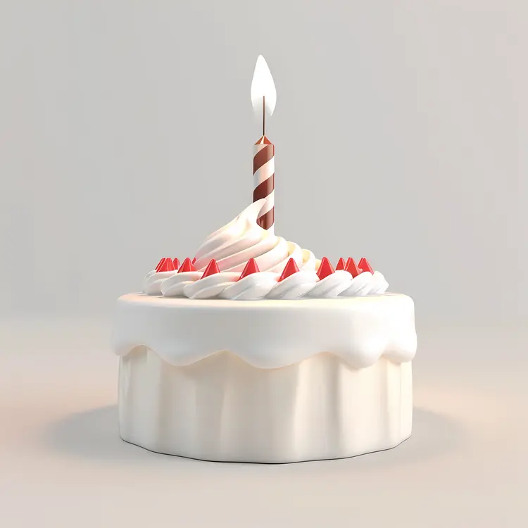 Simple Birthday Cake with Candle