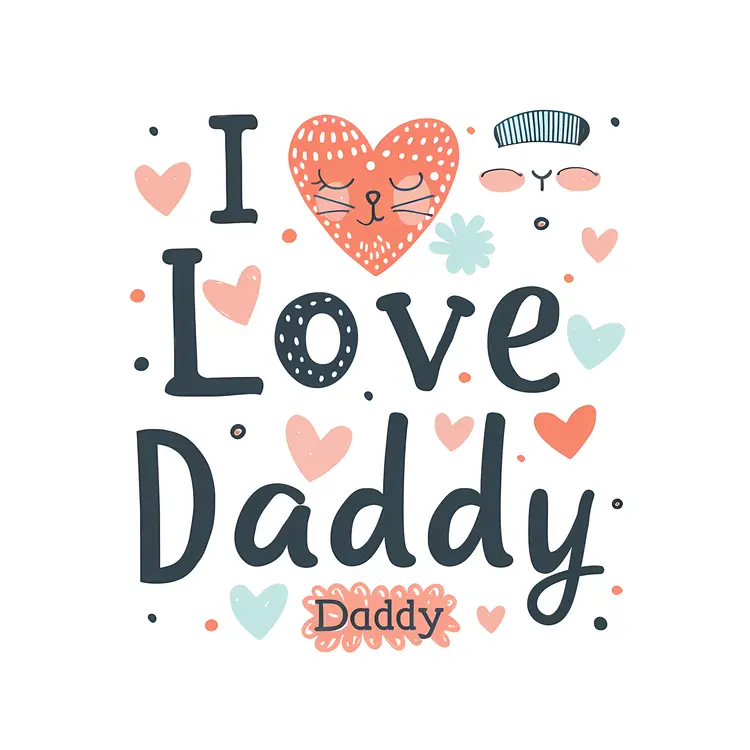 I Love Daddy with Cute Hearts