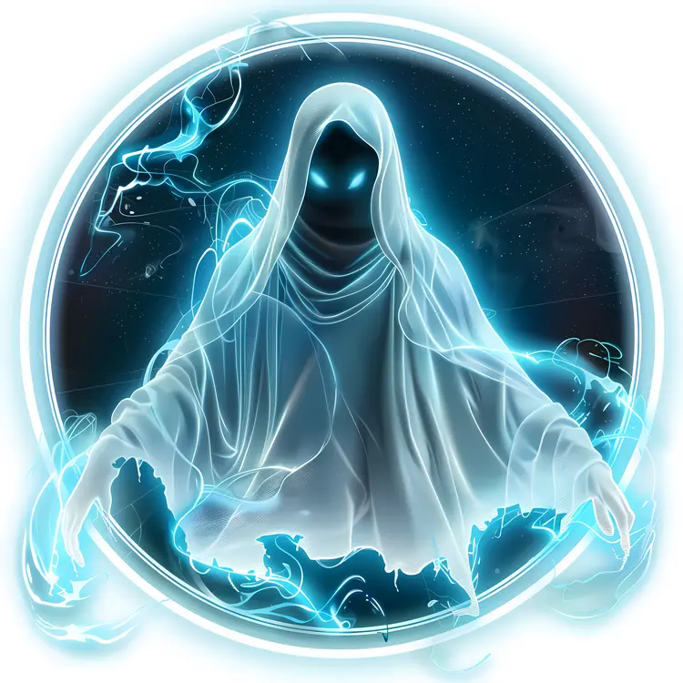 Glowing Ghostly Figure in Ethereal Light