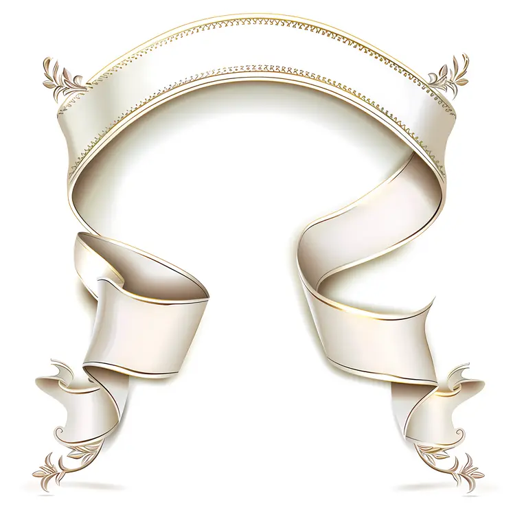 Elegant White Ribbon Banner