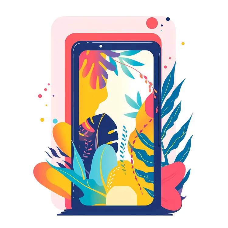 Colorful Leaves on Smartphone