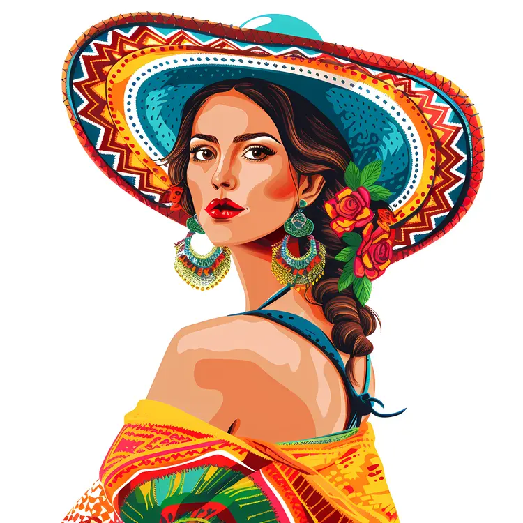 Confident Woman in Traditional Hat