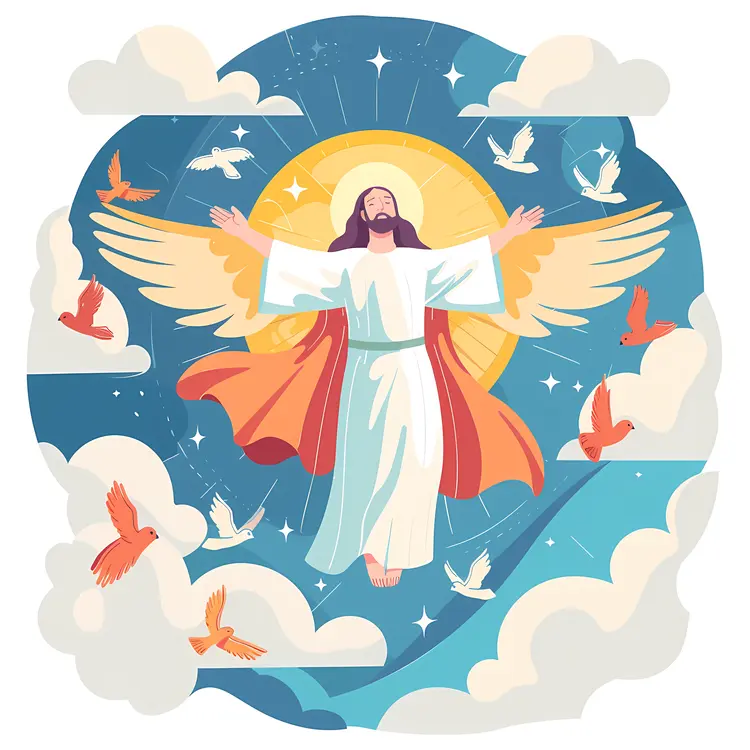 Ascension with Angelic Wings