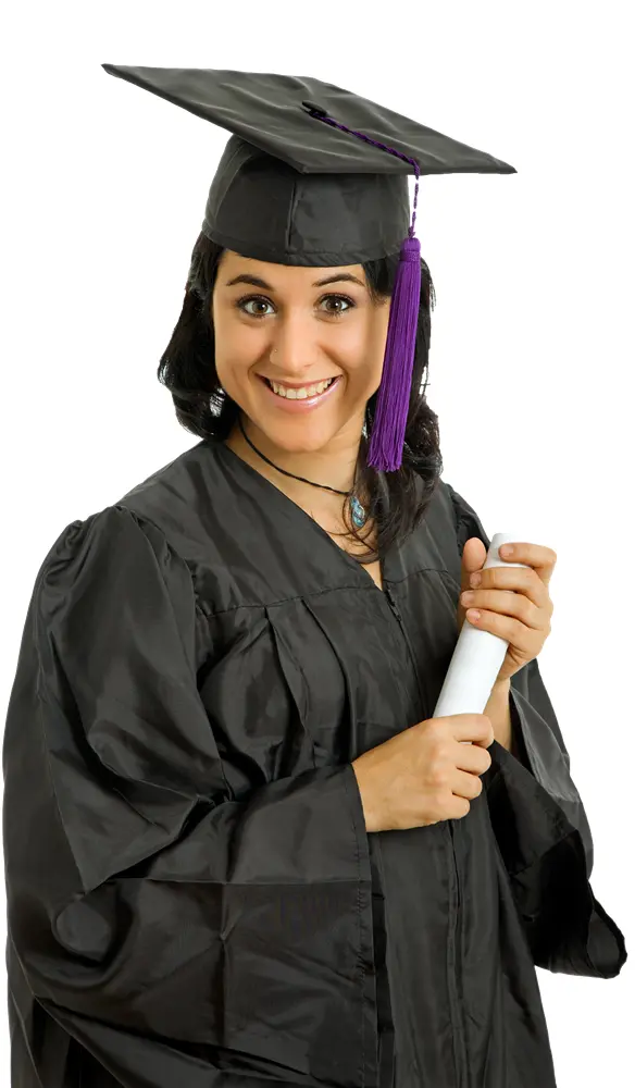 Smiling Graduate Holding Diploma