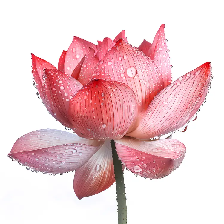 Pink Lotus Flower with Water Droplets