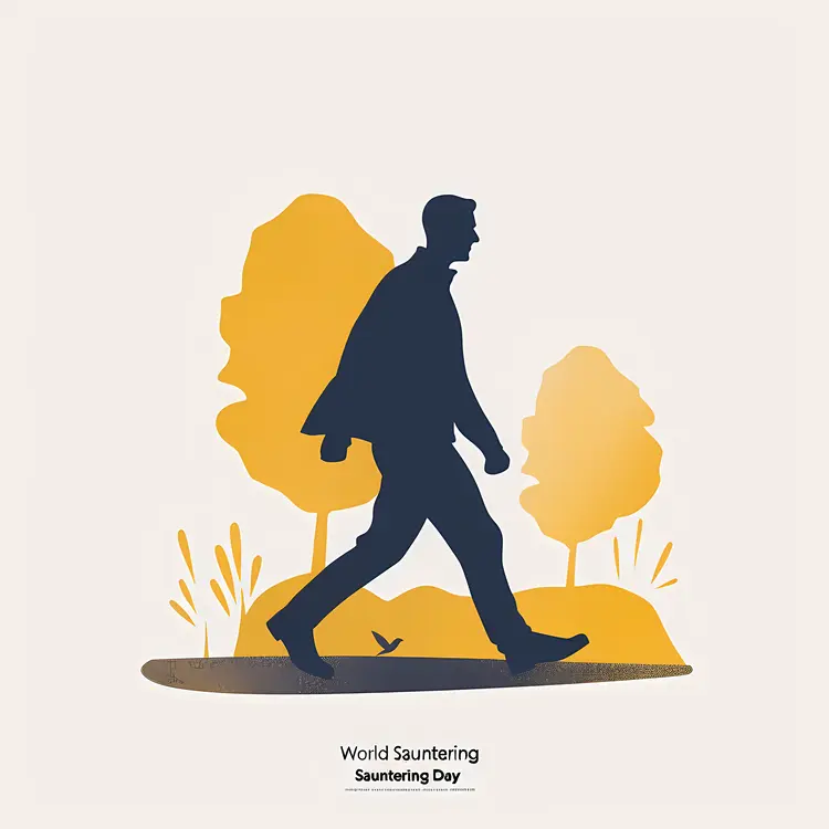 Man Sauntering in Nature