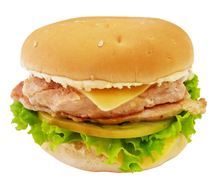 Chicken Burger with Lettuce and Cheese