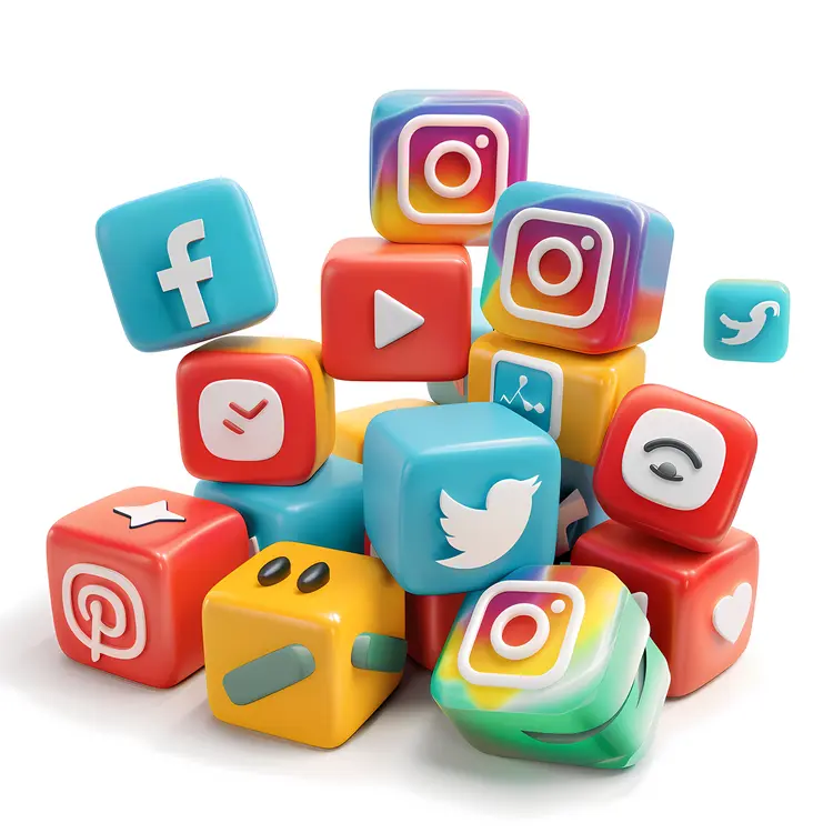 Stacked Social Media Icons
