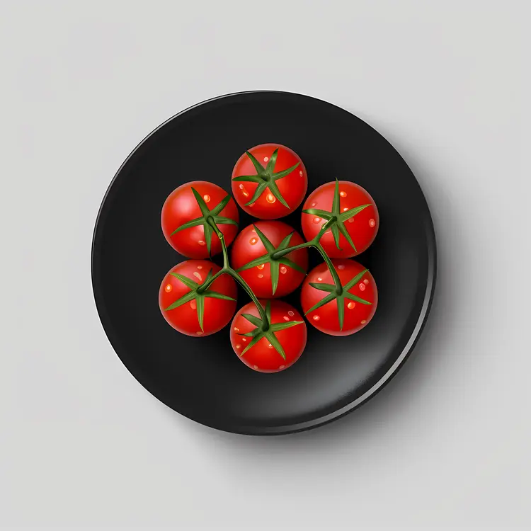 Fresh Red Tomatoes on a Black Plate