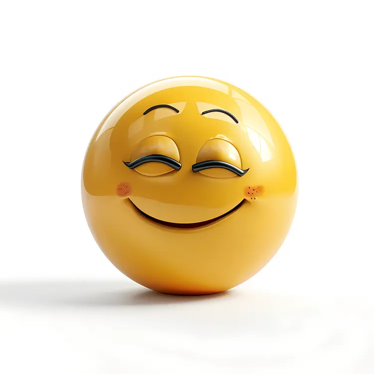 Content Emoji with Closed Eyes