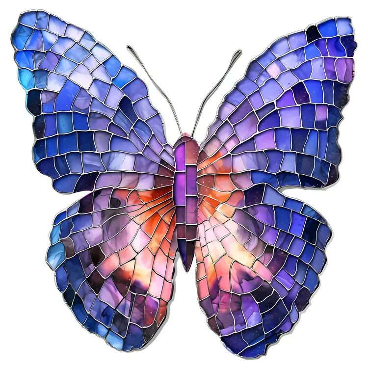 Colorful Mosaic Butterfly Art