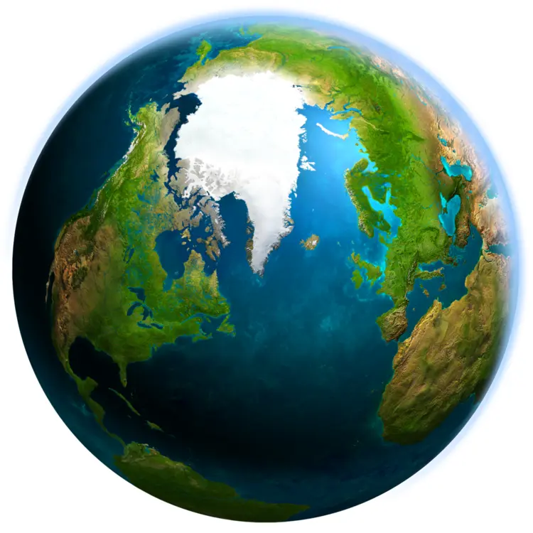 Earth Globe with Arctic View
