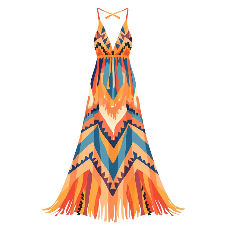 Vibrant Colorful Patterned Dress