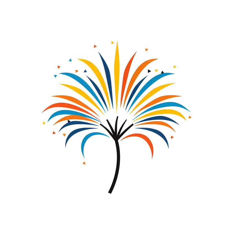 Simple Colorful Firework Illustration