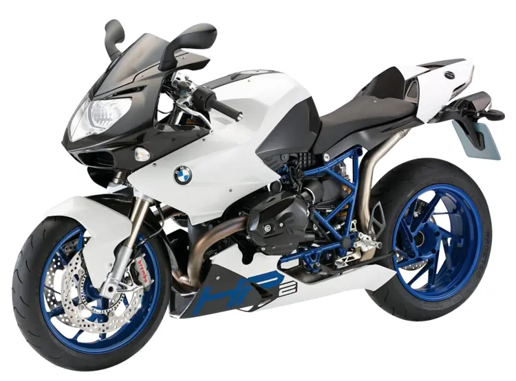 White and Blue BMW Motorcycle