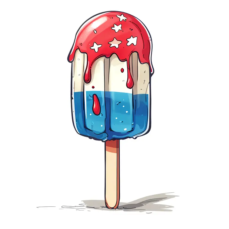Patriotic Popsicle with Stars and Stripes