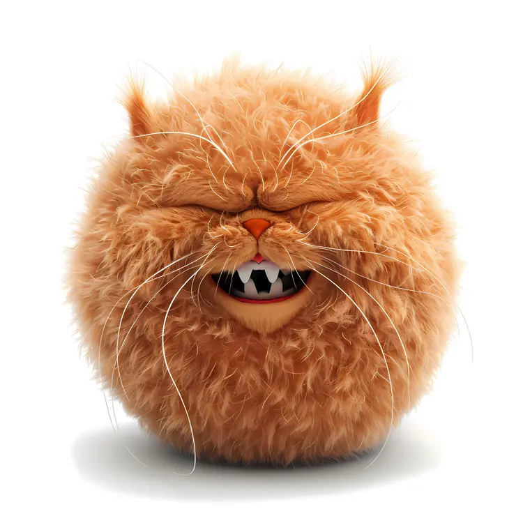Fluffy Orange Cat with Whiskers