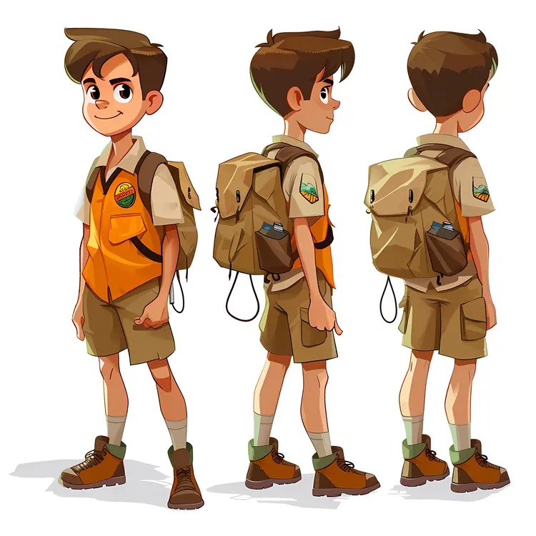 Boy Scout in Different Poses