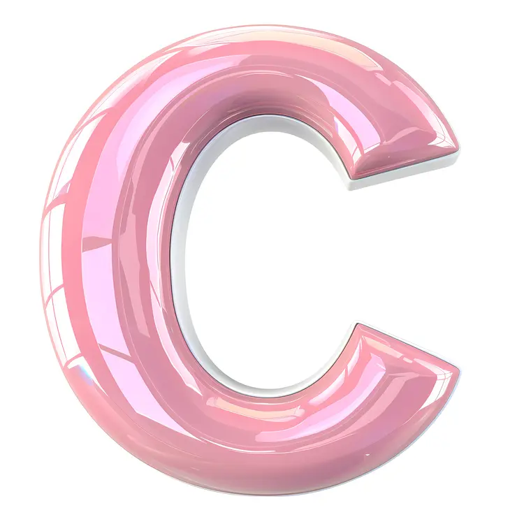 Shiny Pink Letter C