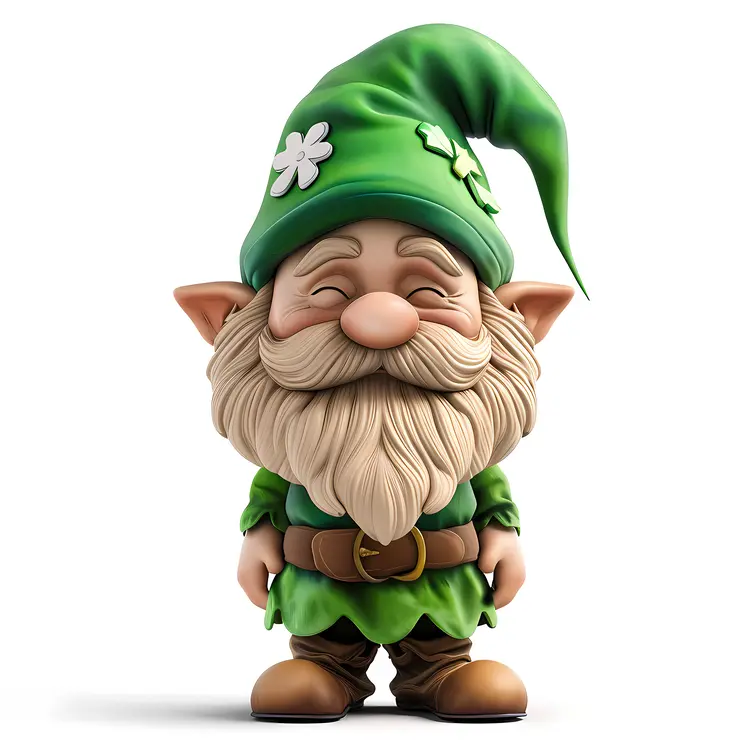 Green Gnome with Shamrock Hat