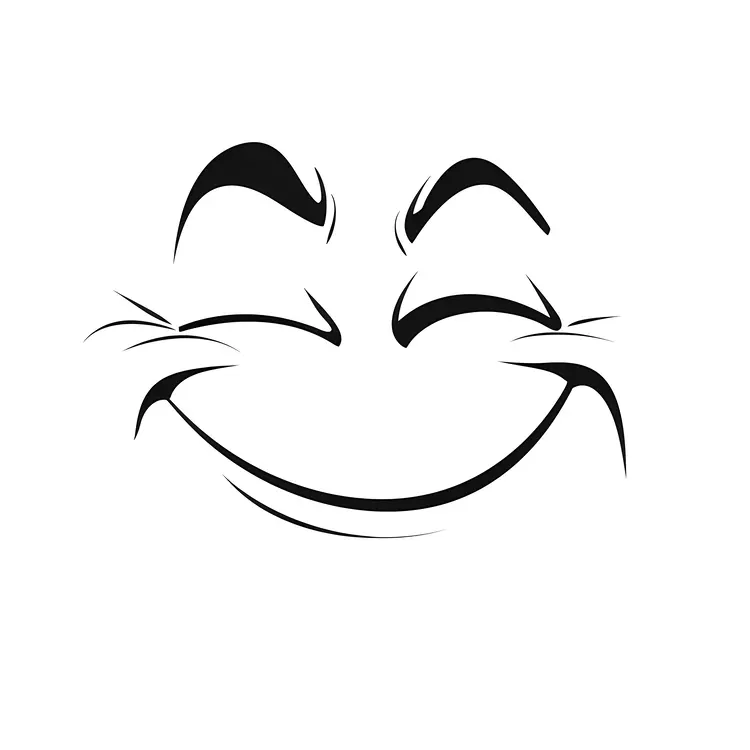 Minimalist Smiling Cartoon Face