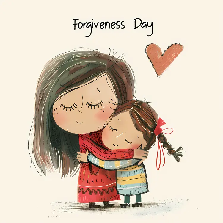 Forgiveness Day Illustration with Hugging Children