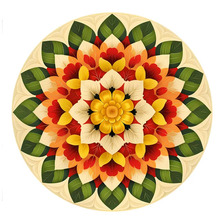 Colorful Floral Mandala Art