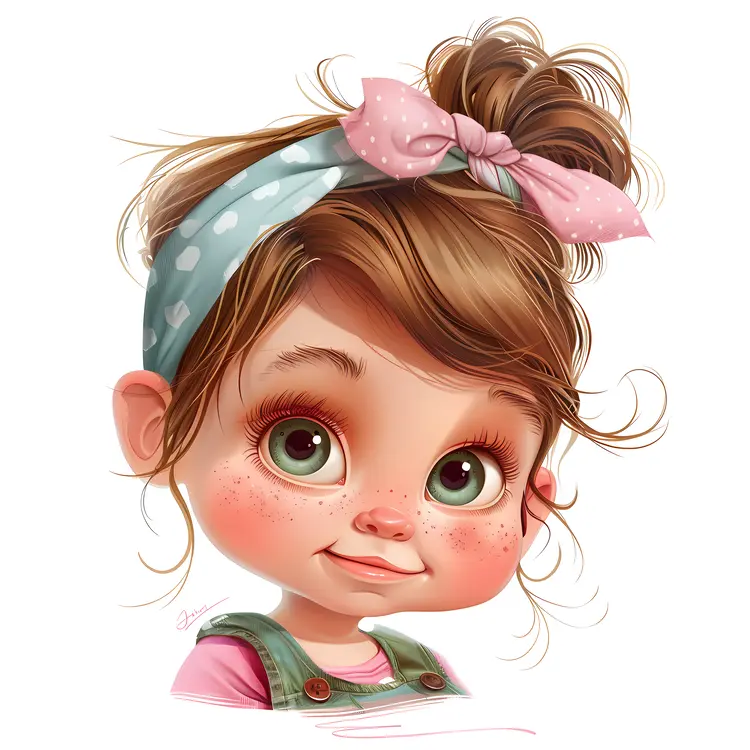 Cute Girl with Polka Dot Bow