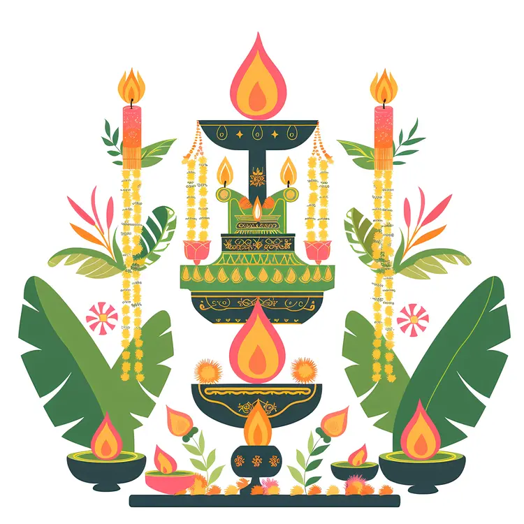 Traditional Floral and Candle Decoration