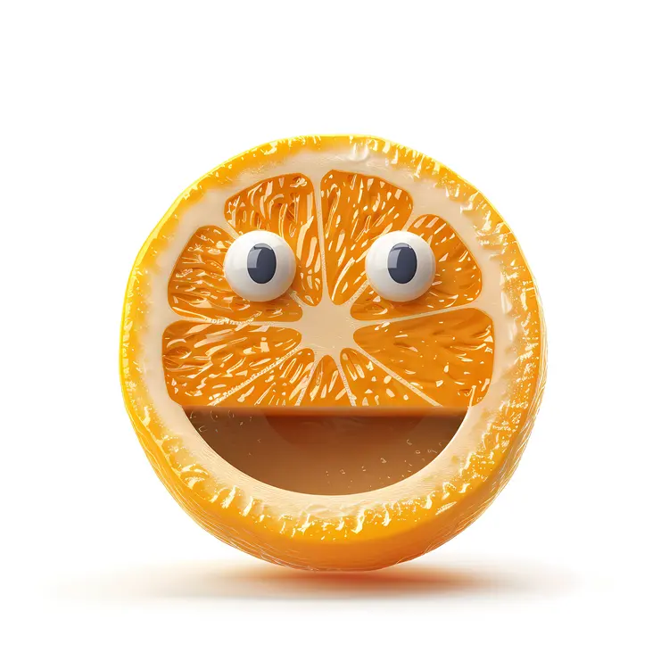 Smiling Orange Slice Face