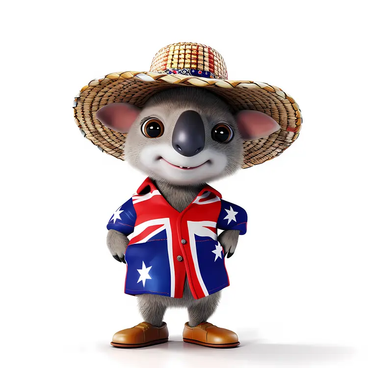 Koala in Australian Outfit