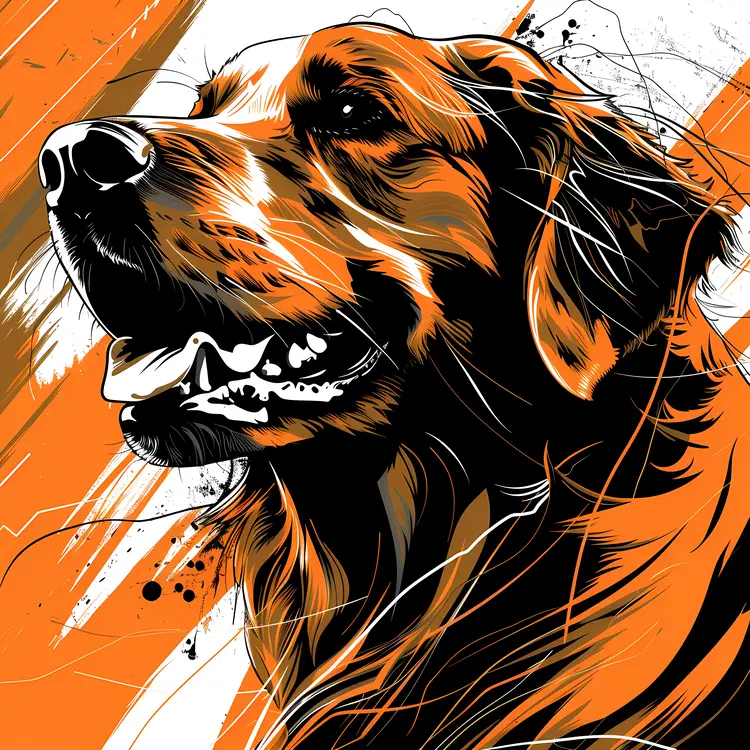 Abstract Dog Art with Dynamic Lines