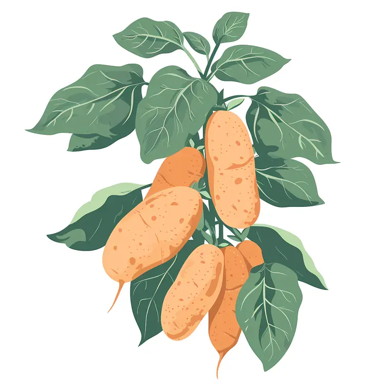 Sweet Potato Plant with Leaves