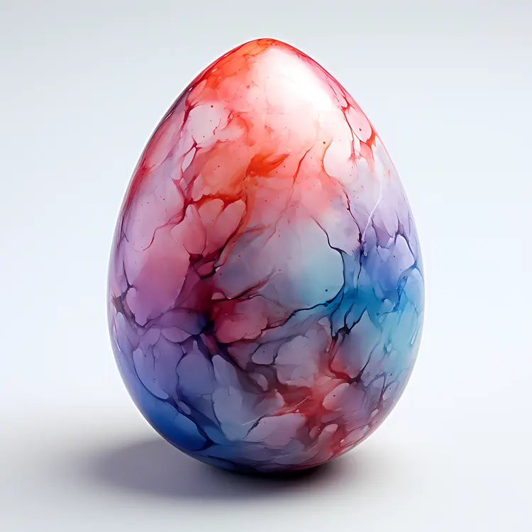 Colorful Marbled Egg for Easter Decoration