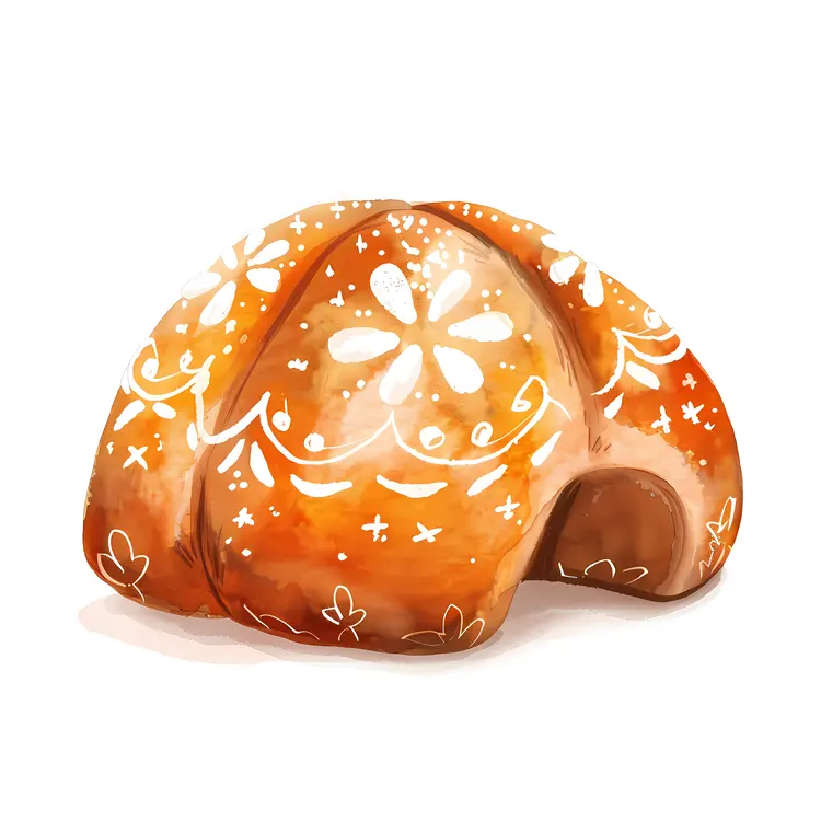 Decorated Bread with Floral Patterns