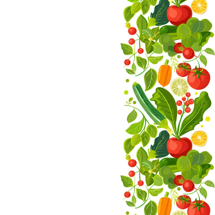 Vertical Vegetable Border with Fresh Produce