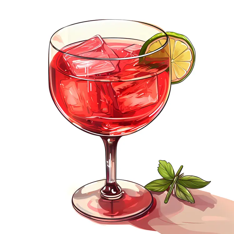 Refreshing Red Cocktail with Lime