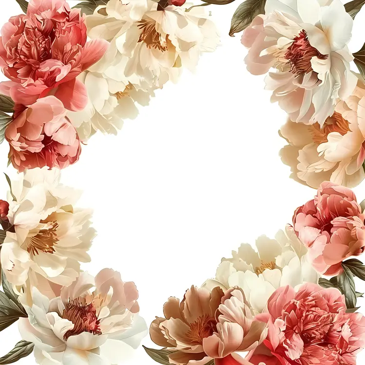 Charming Red and White Floral Frame