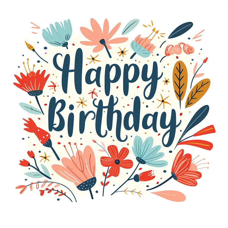 Colorful Happy Birthday Greeting Card
