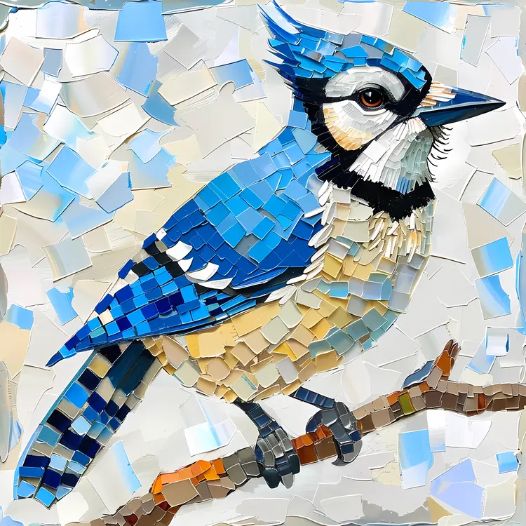 Blue Jay Mosaic Illustration