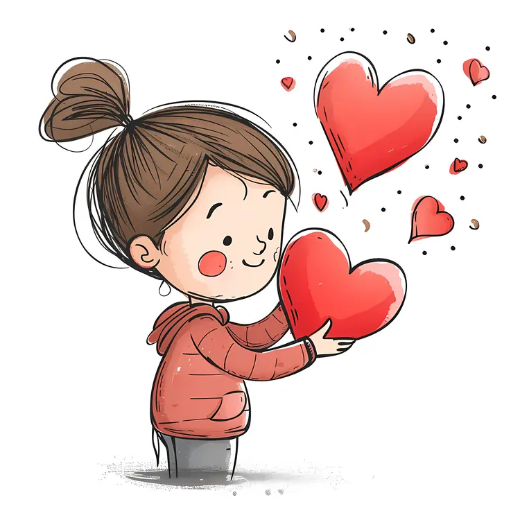 Girl Holding a Heart