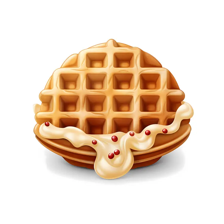Waffle with Cream and Berries