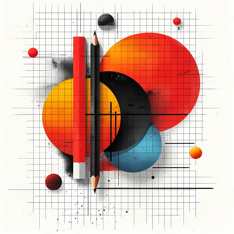 Pencils with Abstract Geometric Shapes