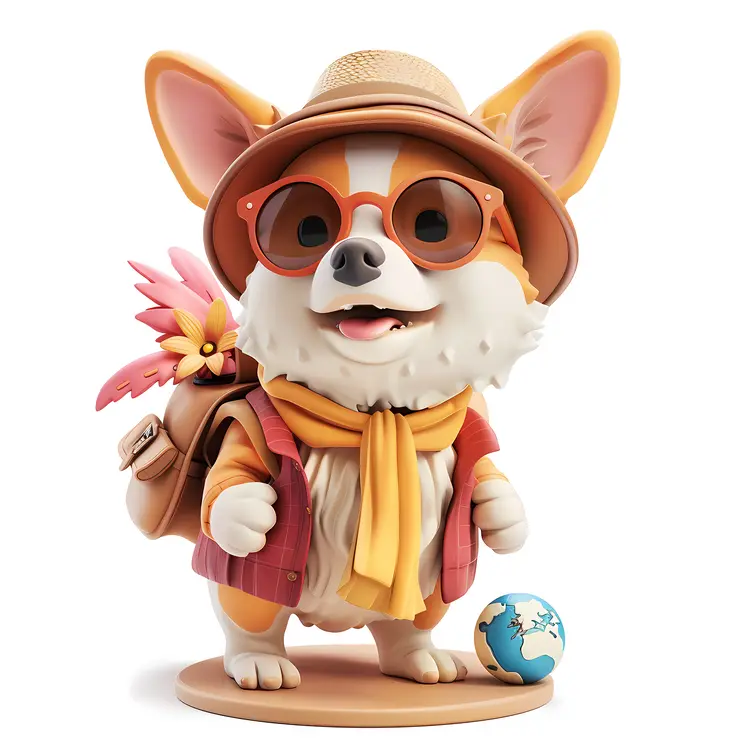 Cool Dog in Summer Outfit