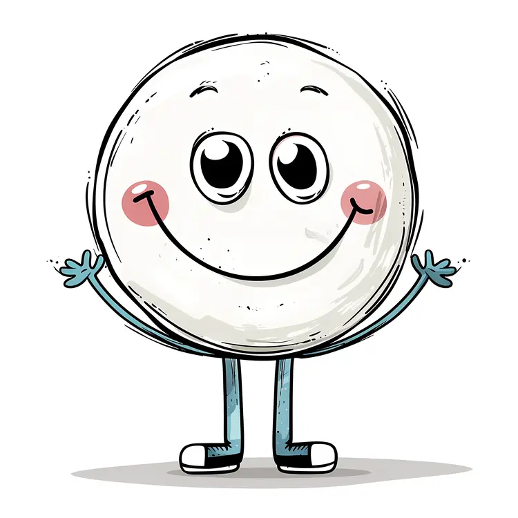 Cute White Smiley Face Character